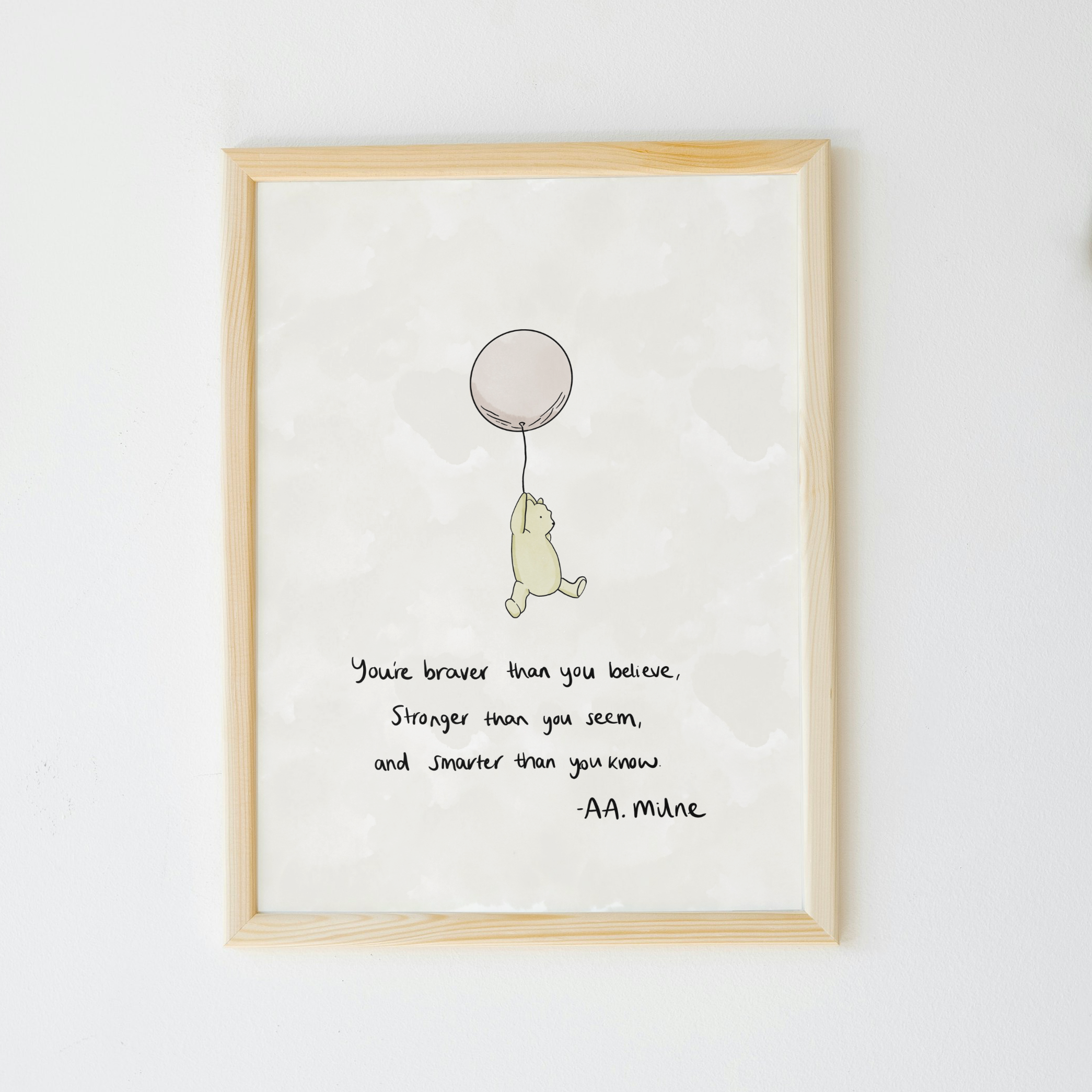 Winnie The Pooh Nursery Quote Print