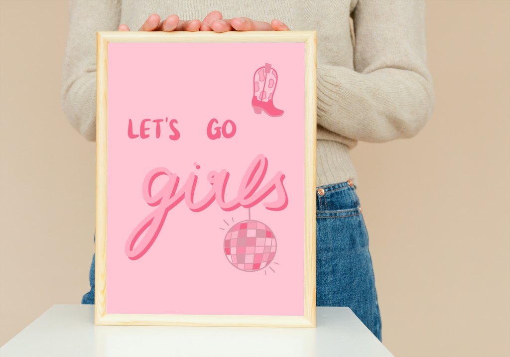 Let’s Go Girls Pink Rodeo Print