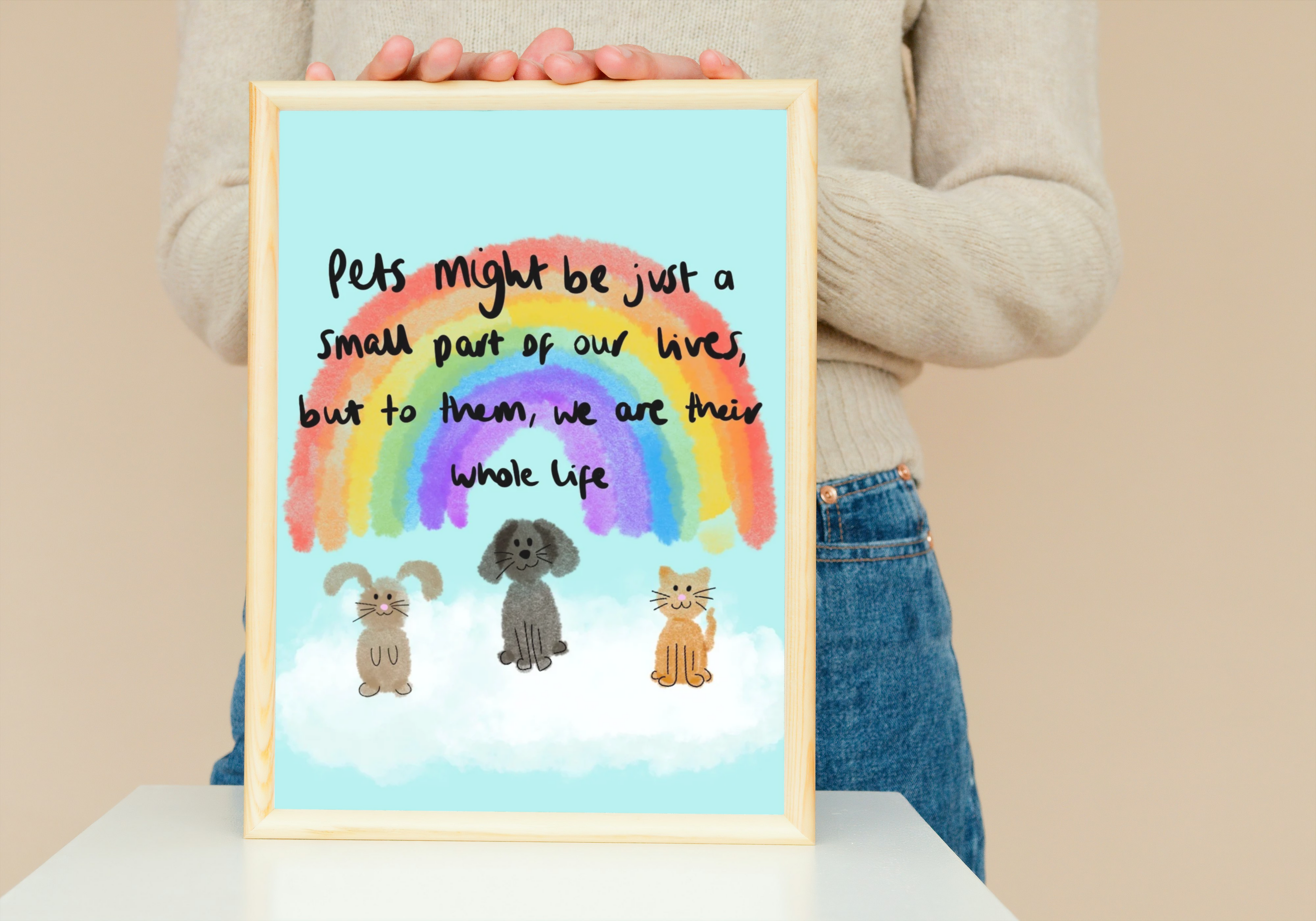 Pet Loss Rainbow Bridge Print