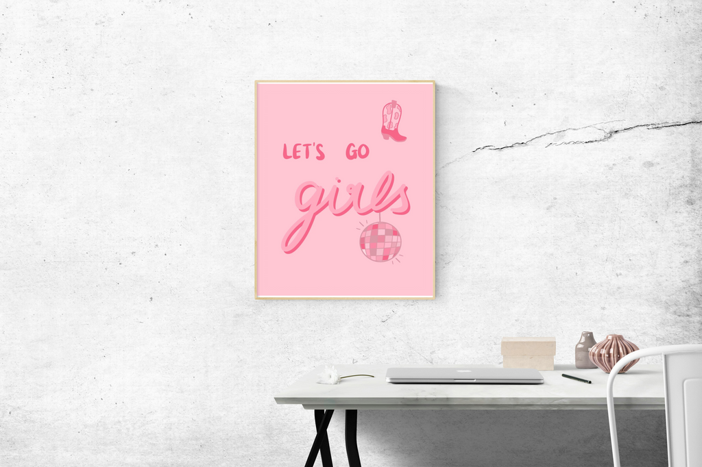 Let’s Go Girls Pink Rodeo Print