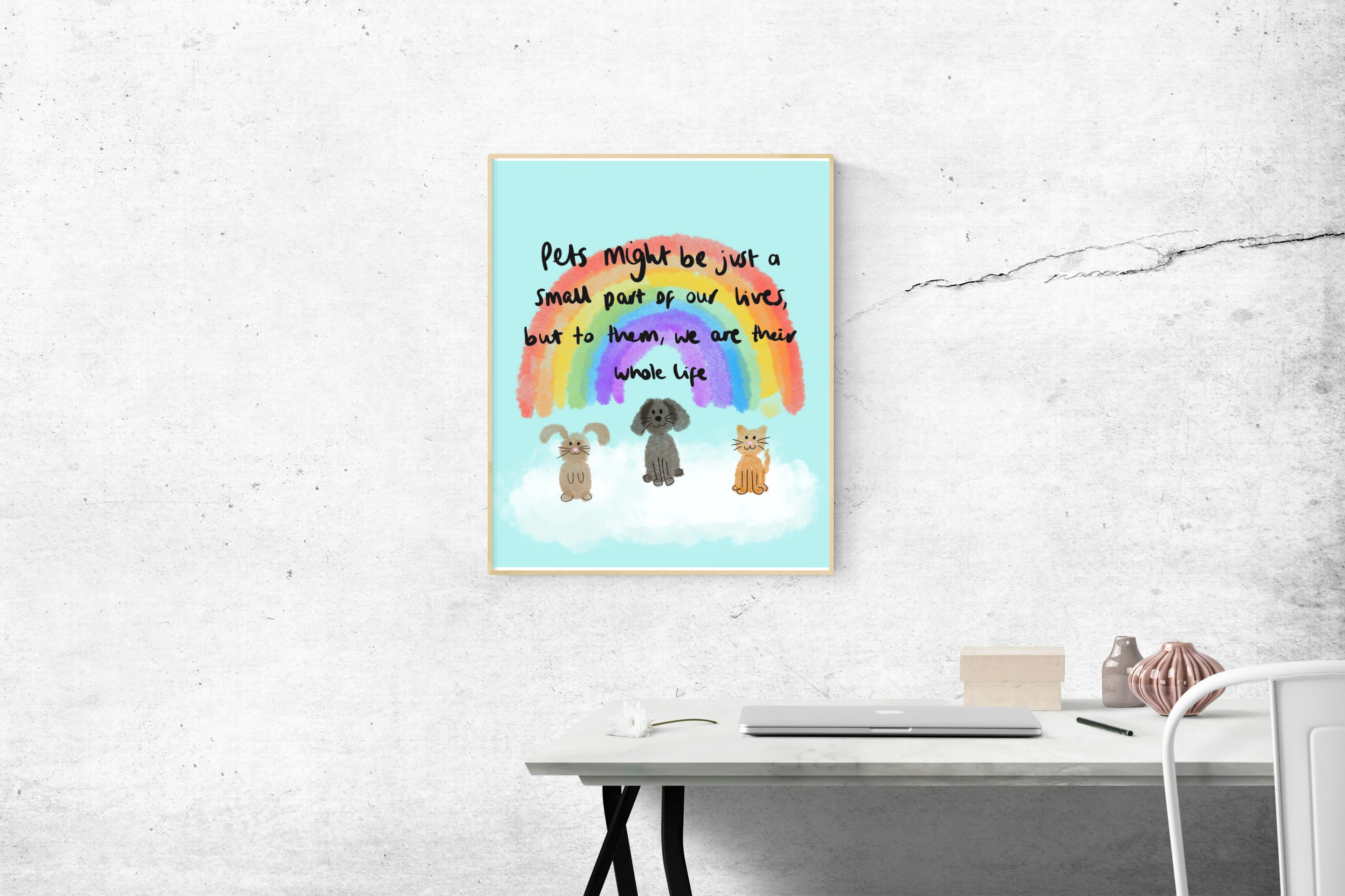 Pet Loss Rainbow Bridge Print