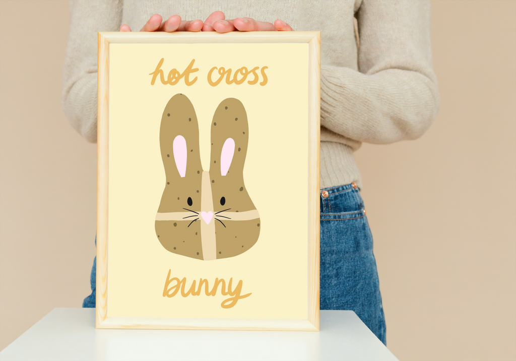 Hot Cross Bunny Print
