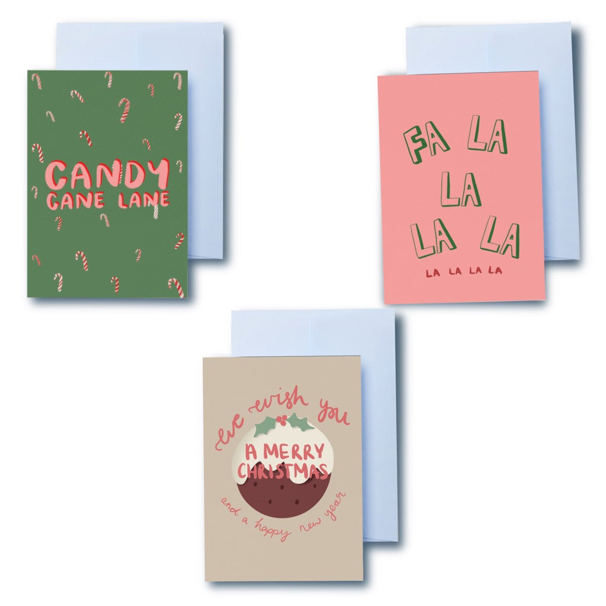 Greetings Cards Green & Pink